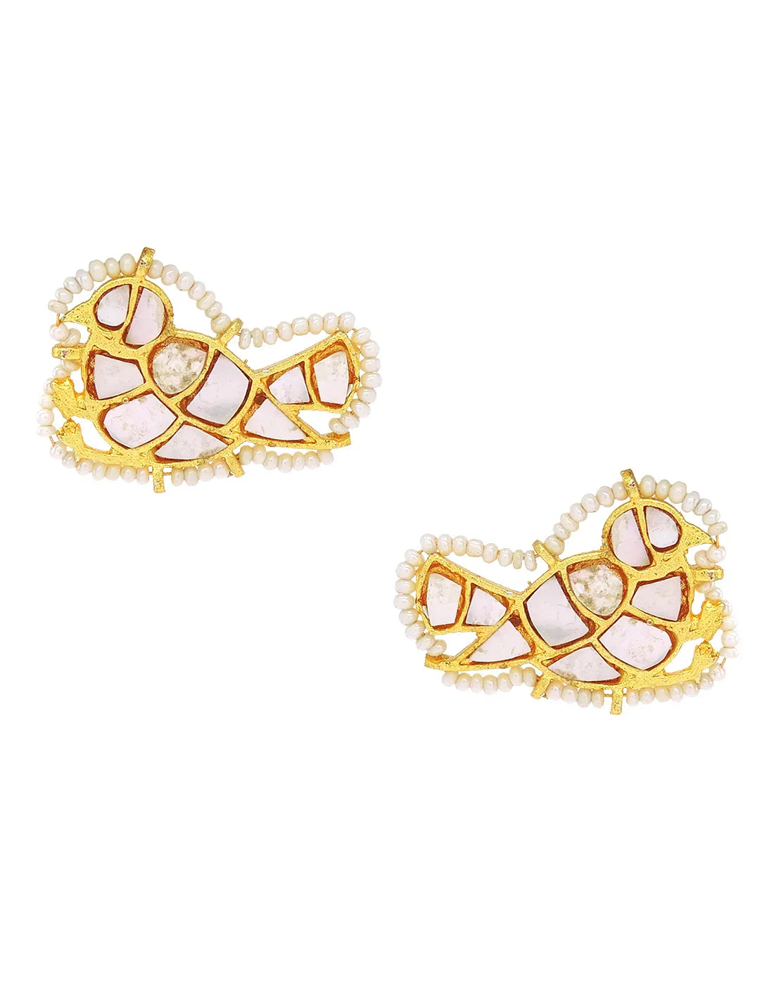 Pearl & Shell Irregular Cluster Earrings