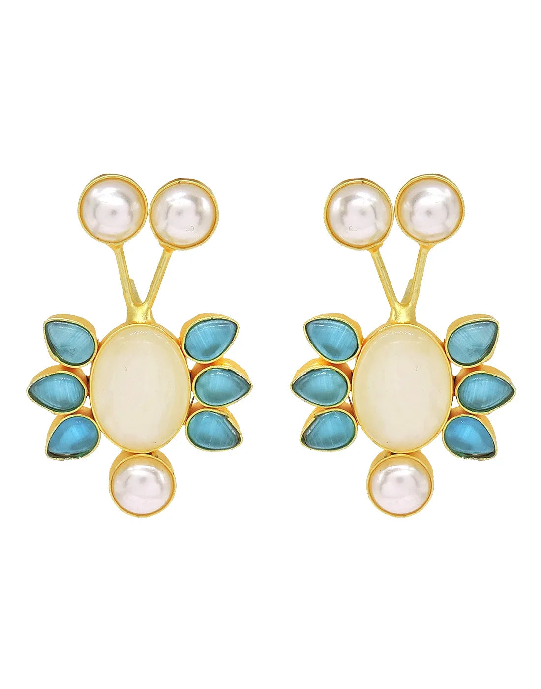 Blue Glass Wisp Earrings