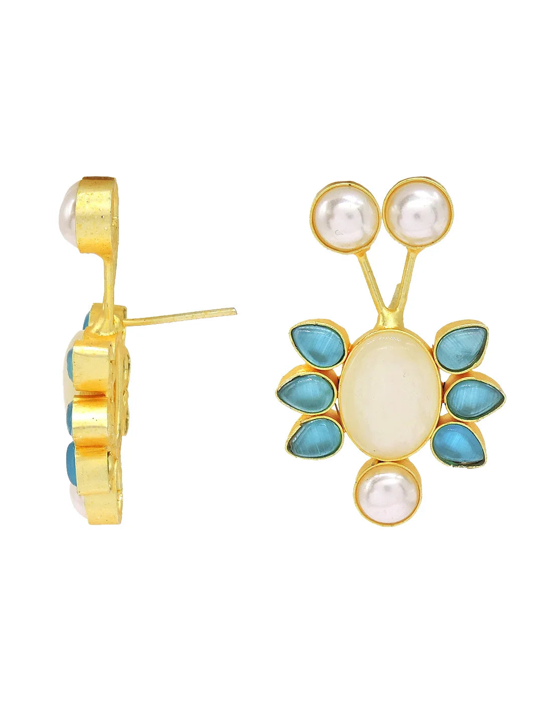 Blue Glass Wisp Earrings