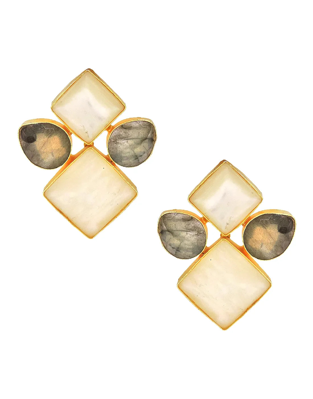 Labradorite & Pearl Earrings