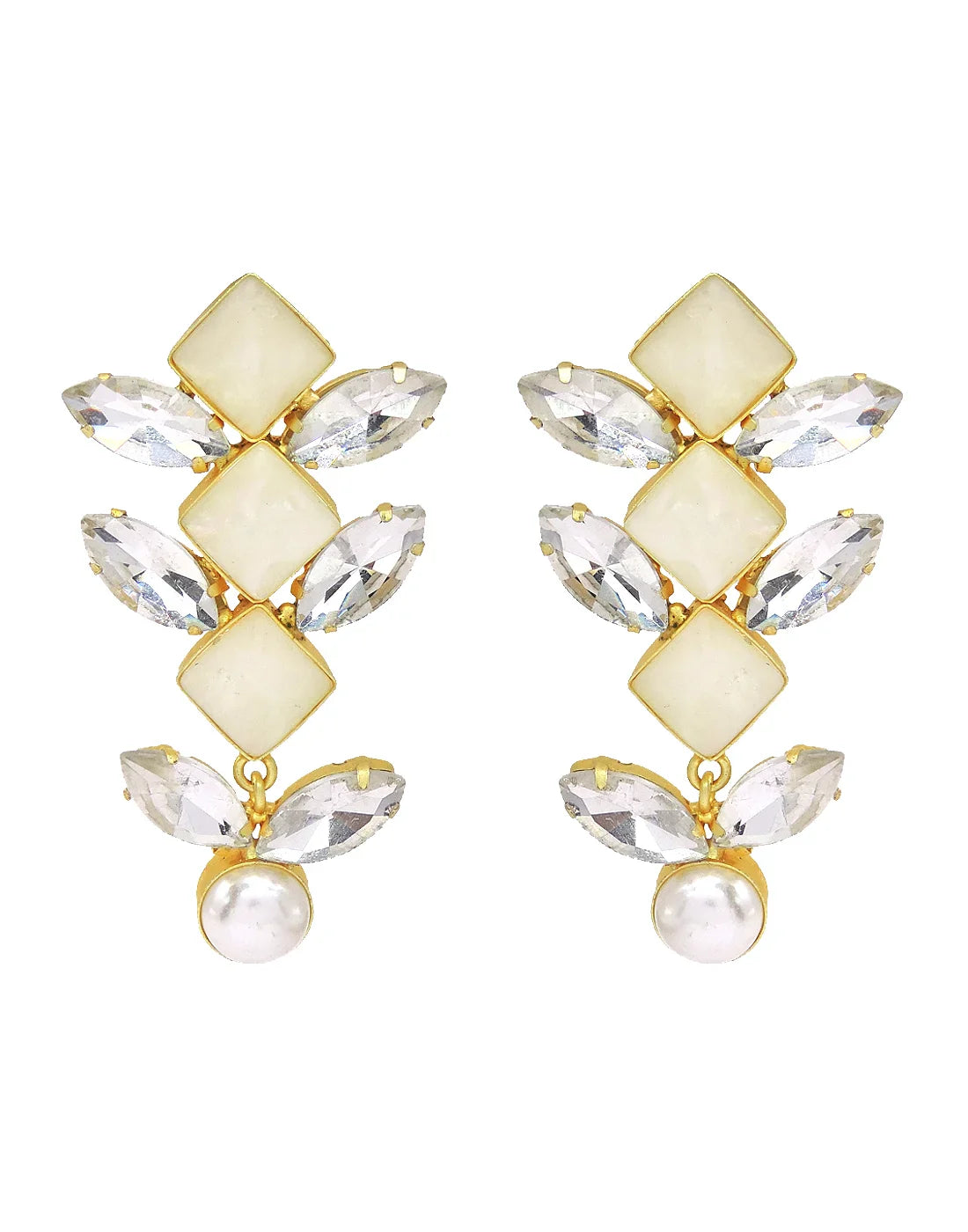 Pearl & Crystal Statement Earrings