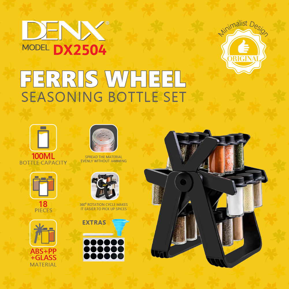 DENX DX2504 Spice Organizer – 18-Piece Ferris Wheel Spice Rack