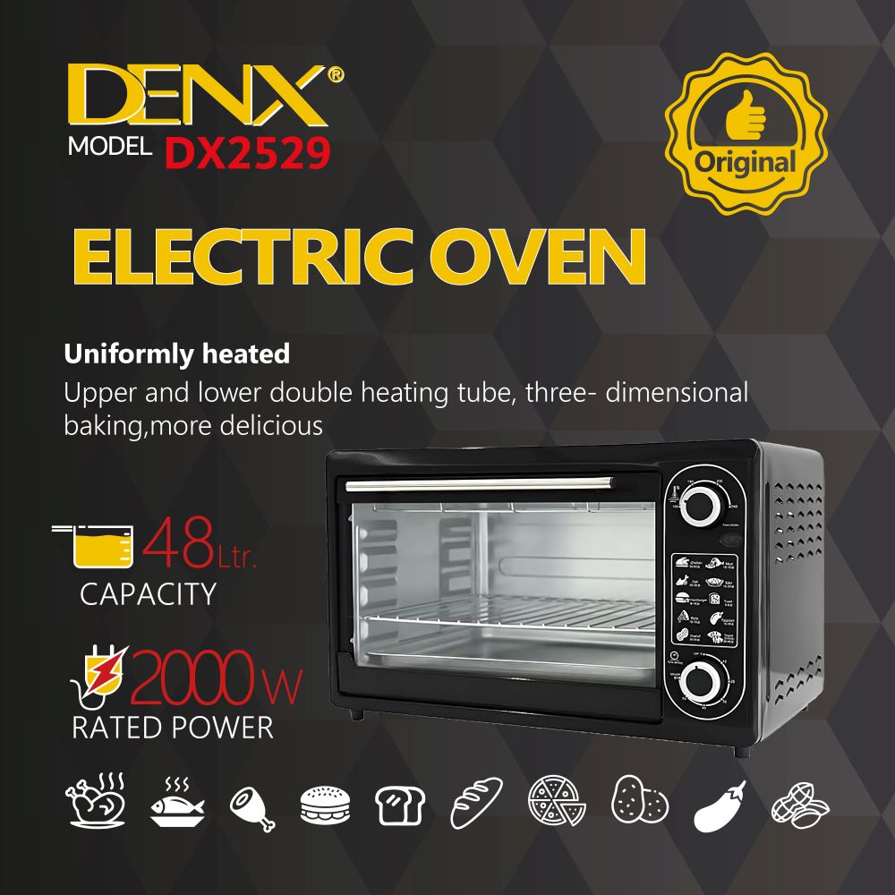 DENX DX2529 Electric Oven – 48L Capacity, 2000W Power