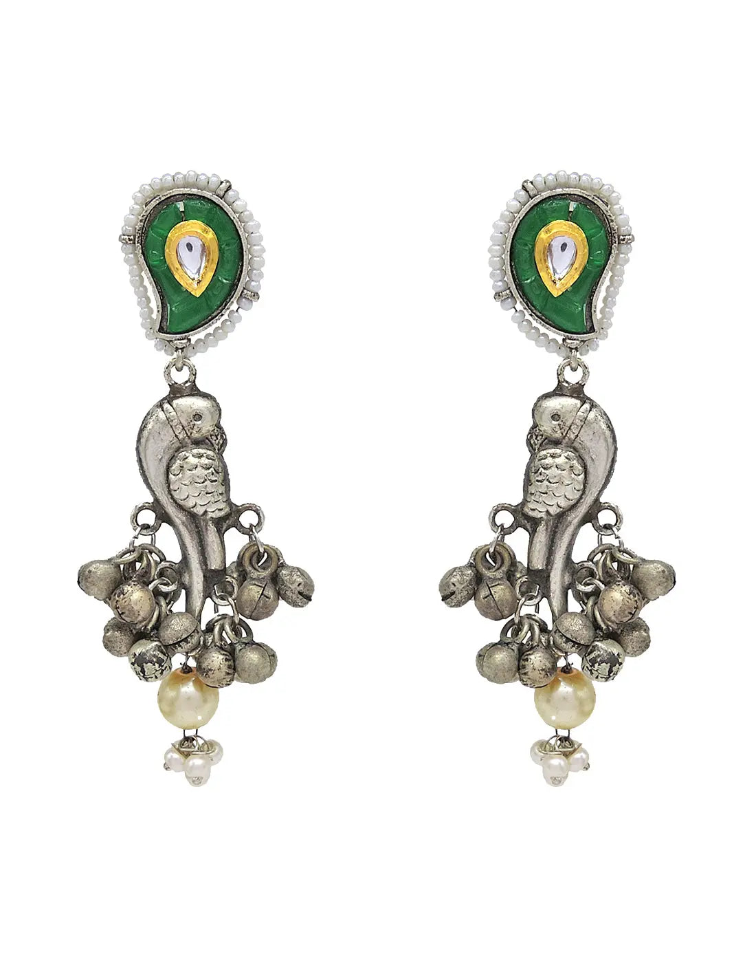 Antique Crystal Earrings | Pink & Green