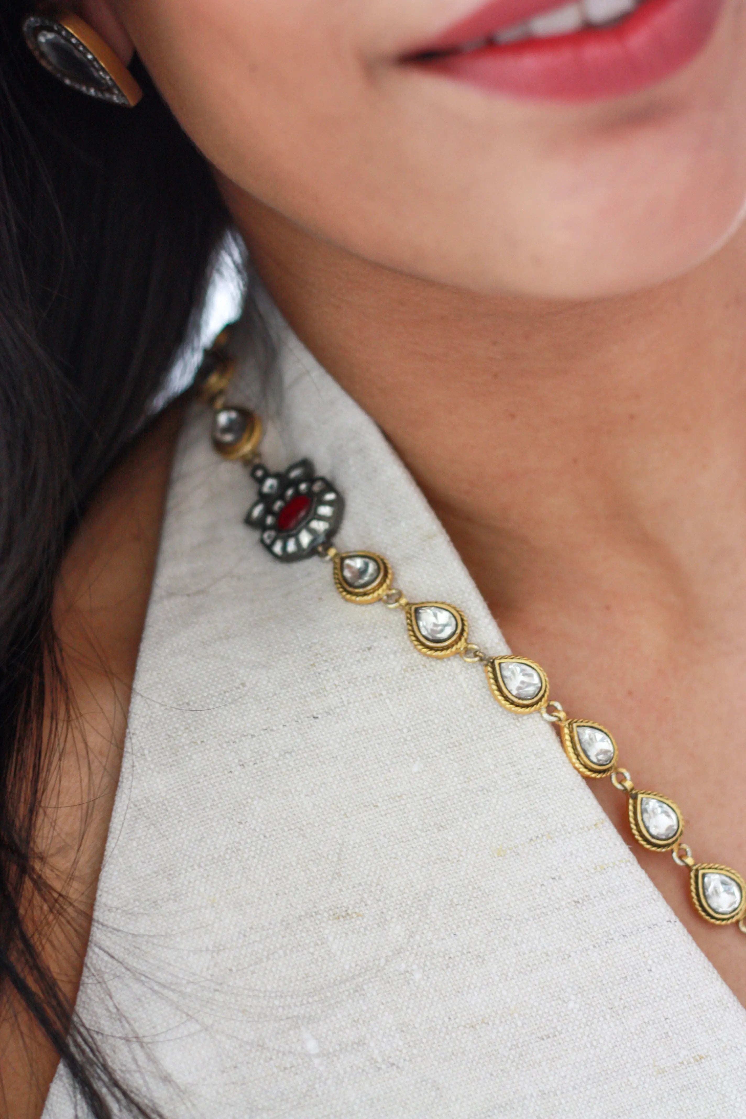 Classic Kundan Button Studs