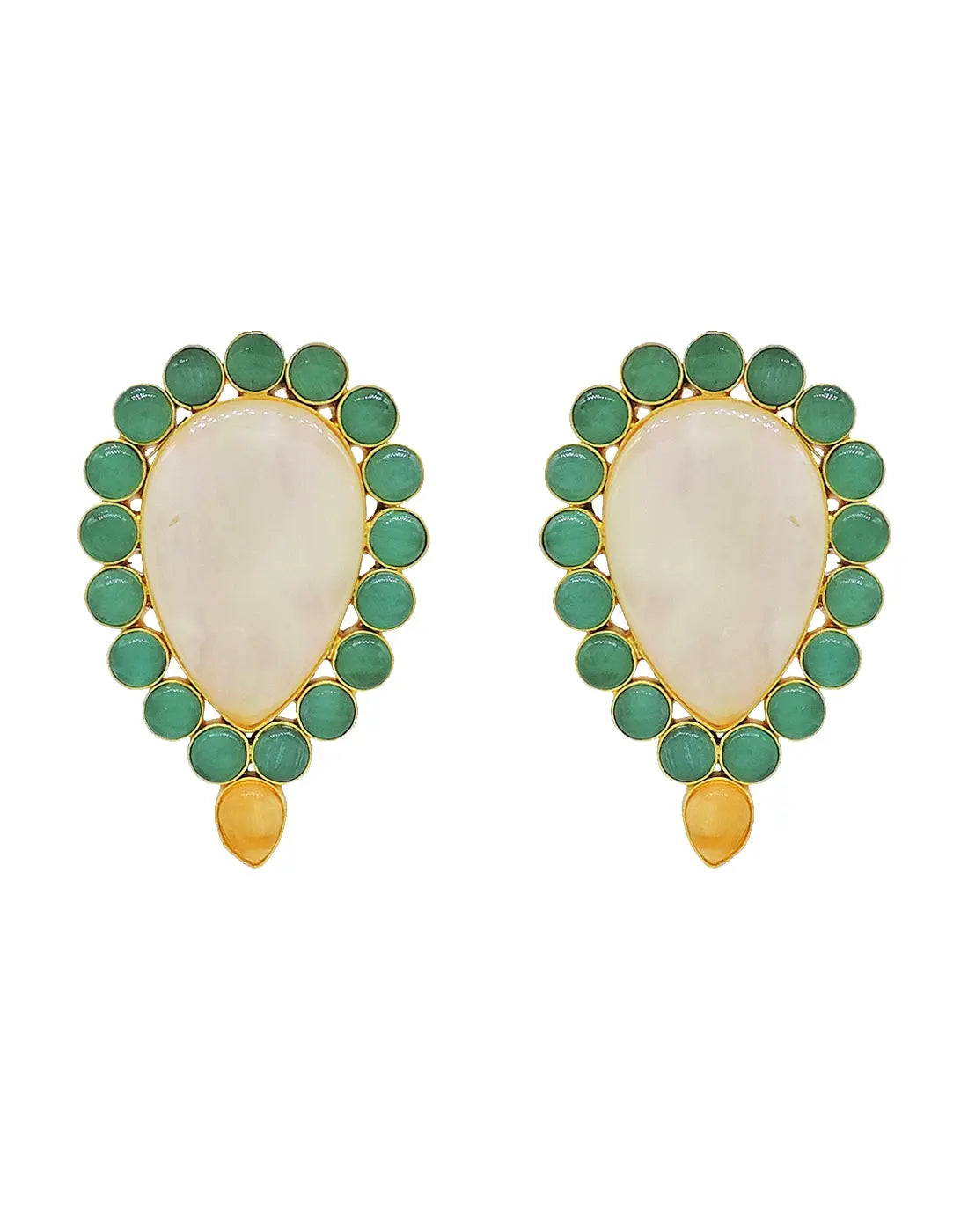 Inverted Drop Earrings | Jade, Blue, Orange & Sage