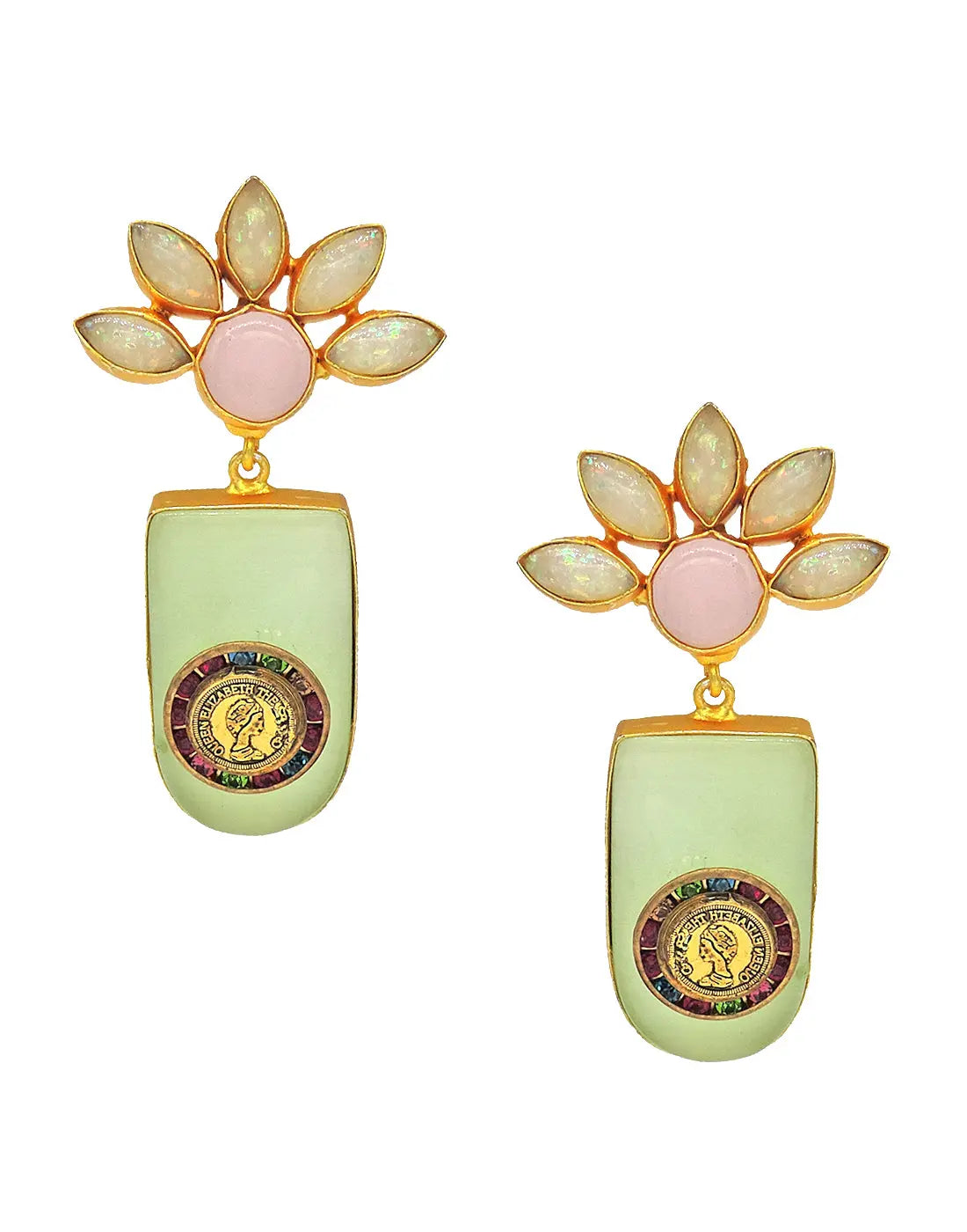 Jade Flower Earrings
