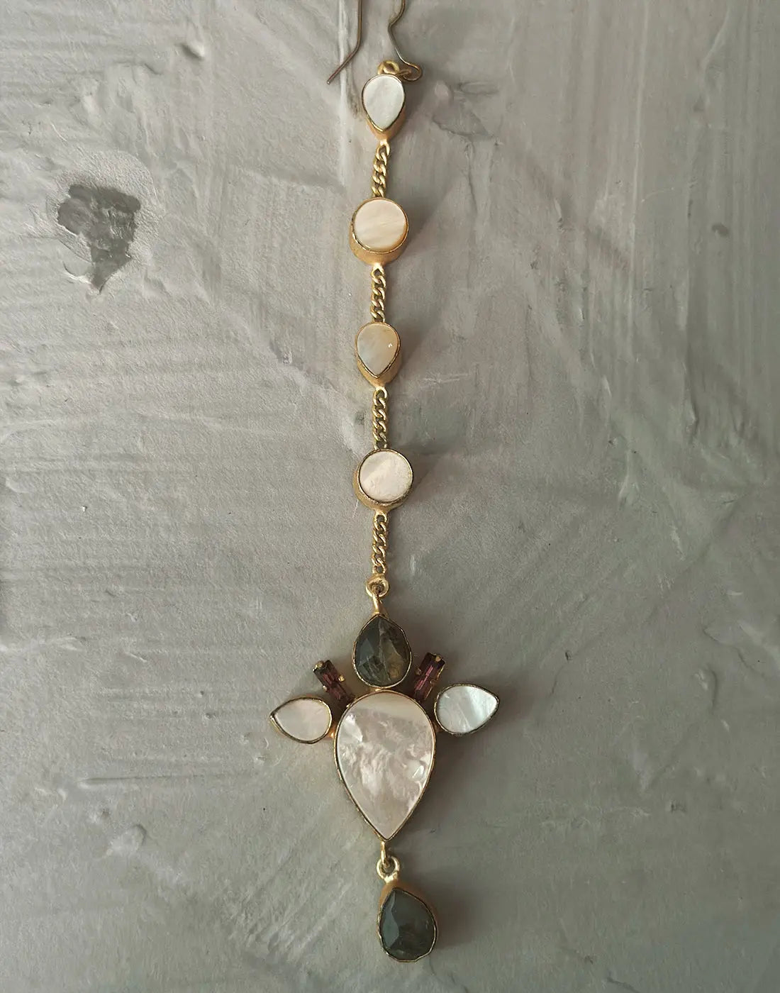 Labradorite & MOP Maang Tikka / Bindi