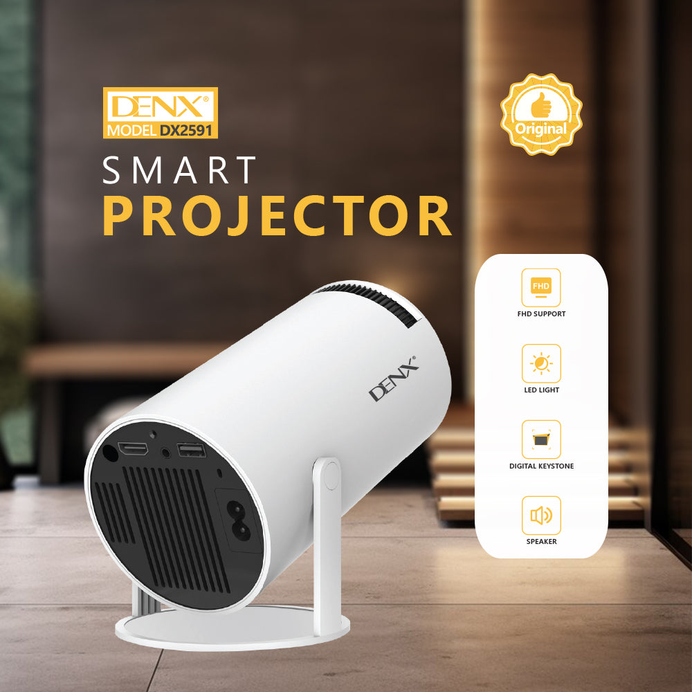 DENX DX2591 Smart Projector – FHD Resolution, LED Lighting, Bluetooth,Wi-Fi