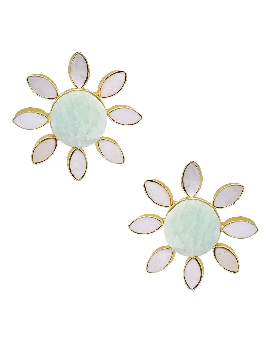 Lisa Flower Earrings (Amazonite)