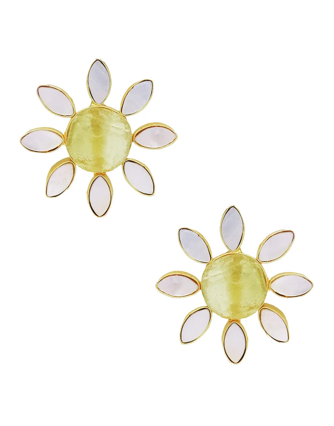 Lisa Flower Earrings (Citrine)