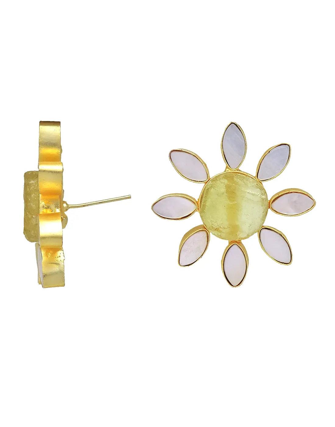 Lisa Flower Earrings (Citrine)
