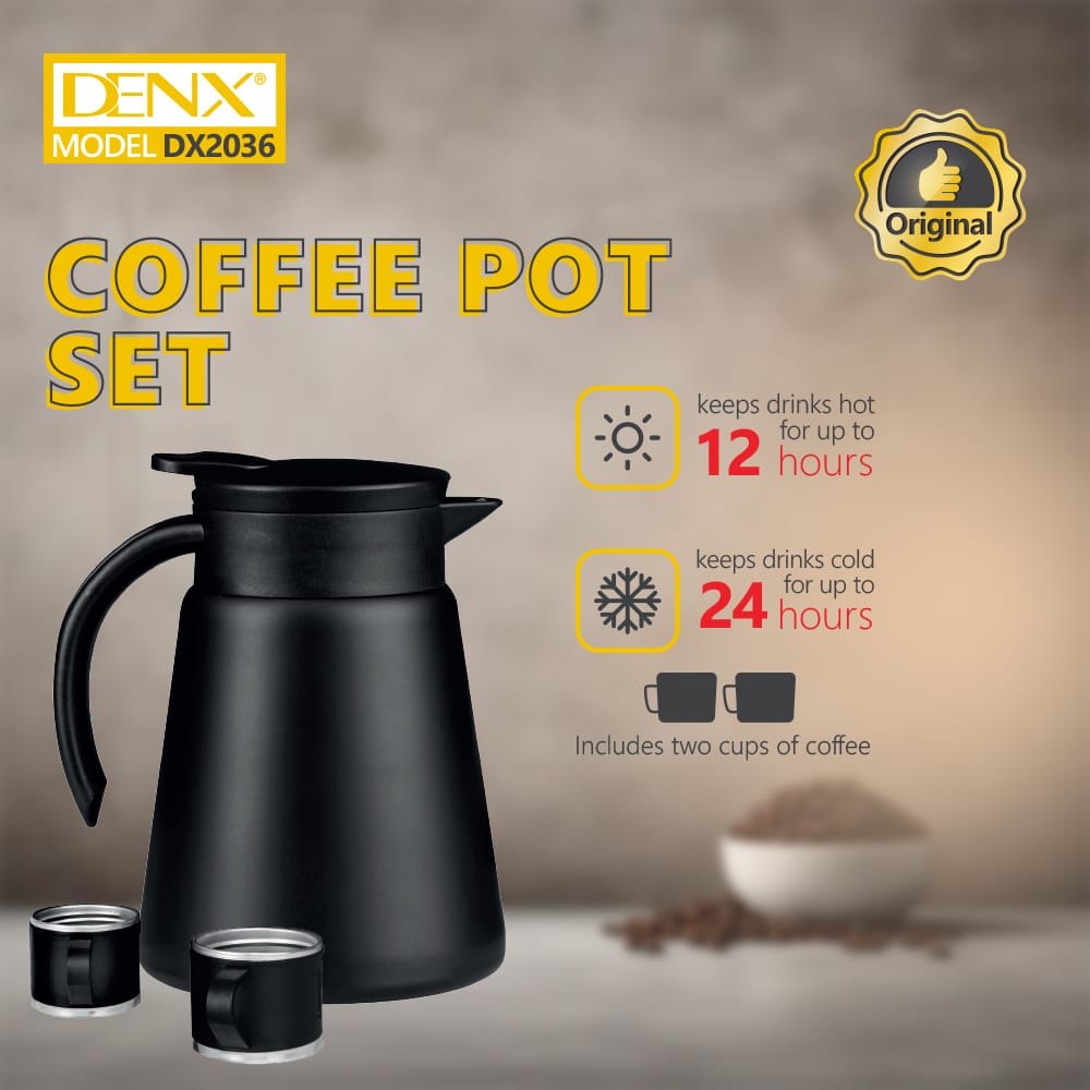 DENX DX2074 Coffee Carafe – 880ml for Hot, Cold Beverages