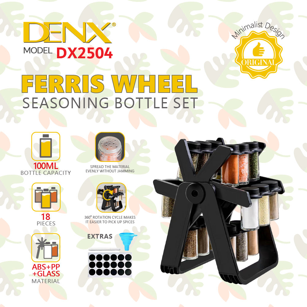 DENX DX2504 Spice Organizer – 18-Piece Ferris Wheel Spice Rack