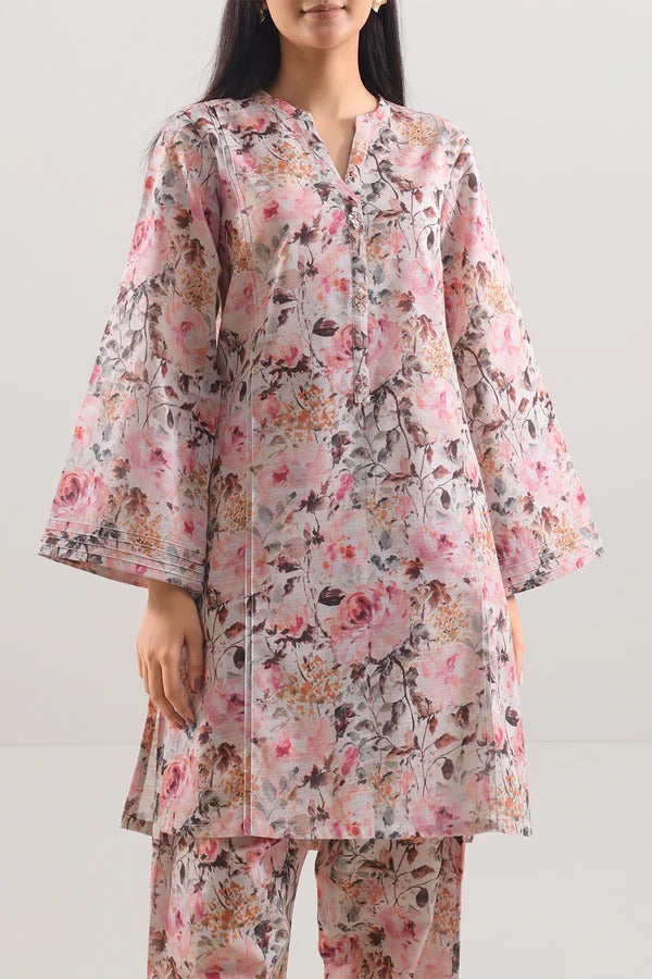 Saya Premium Khaddar 2-Piece Suit – Soft Pastel Abstract Floral Printed Cotton Khaddar Shirt & Trouser