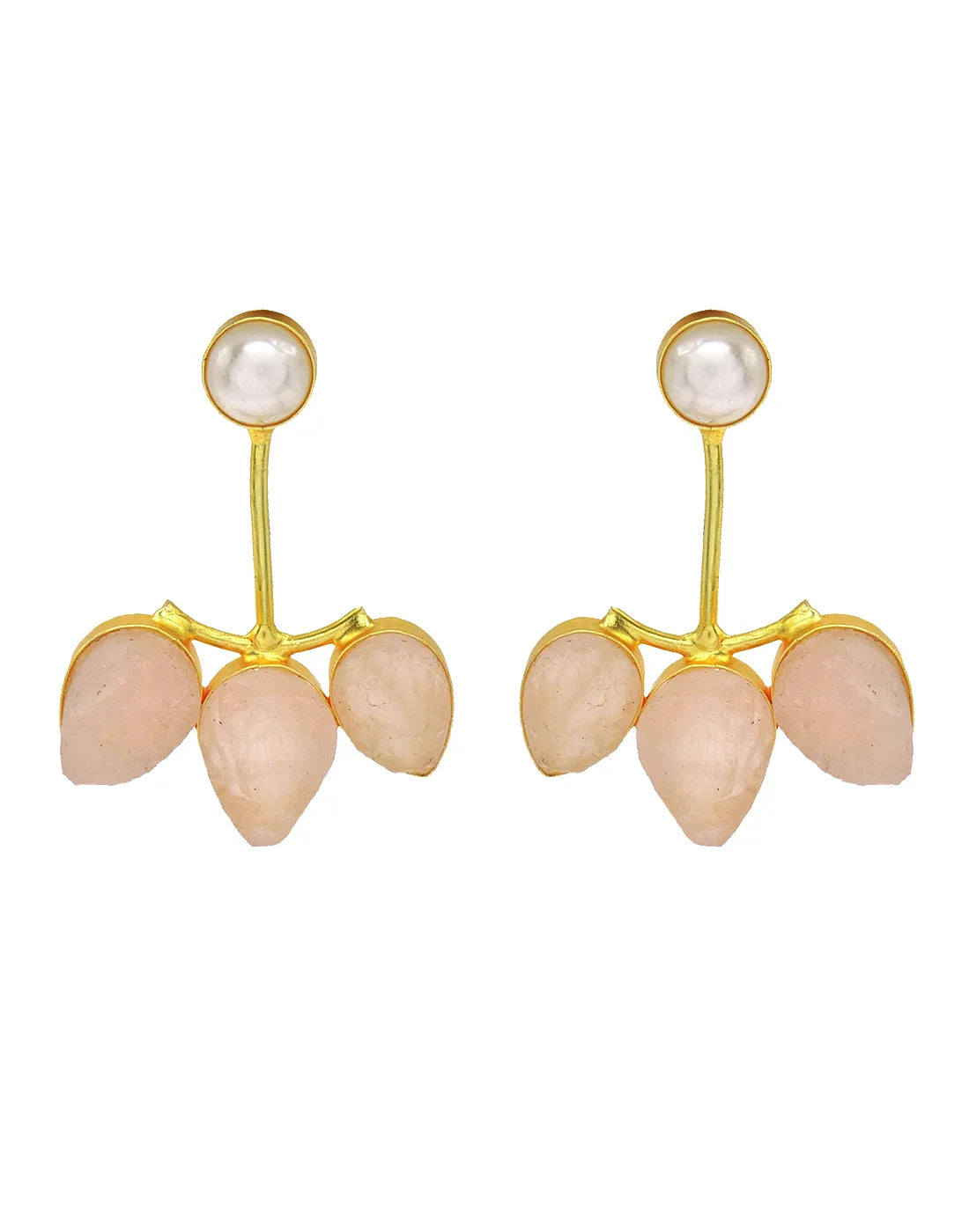 Rose Quartz & Pearl Earrings