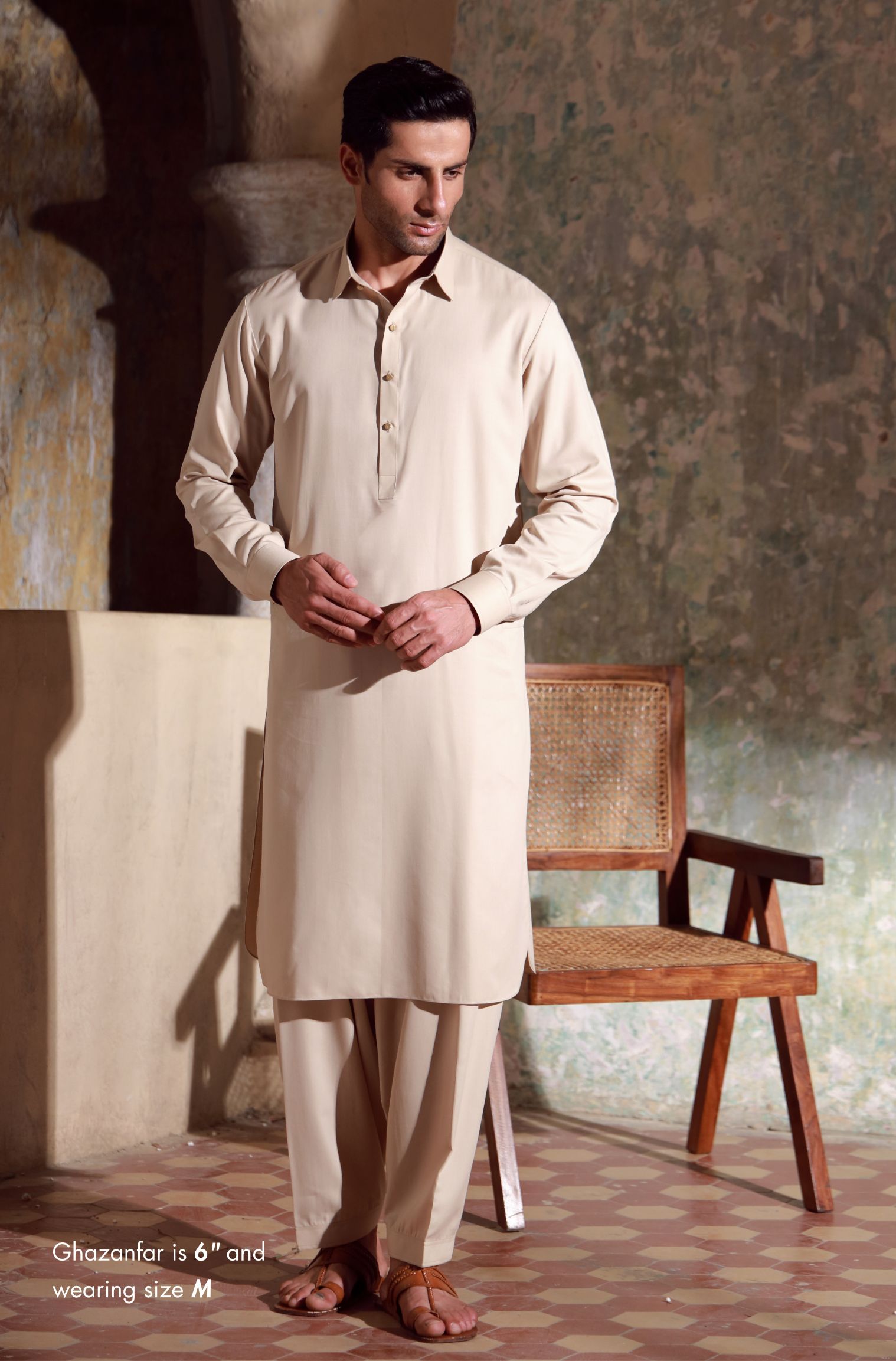Classic Kameez Shalwar - Cream White (Men)