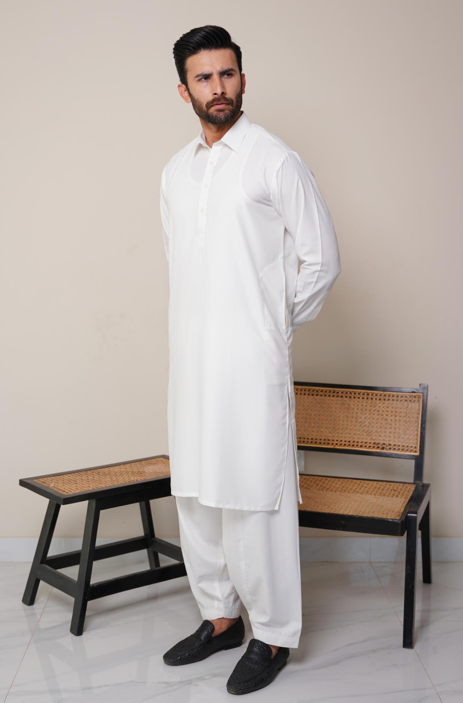 Classic Kameez Shalwar - Cloud White (Men)