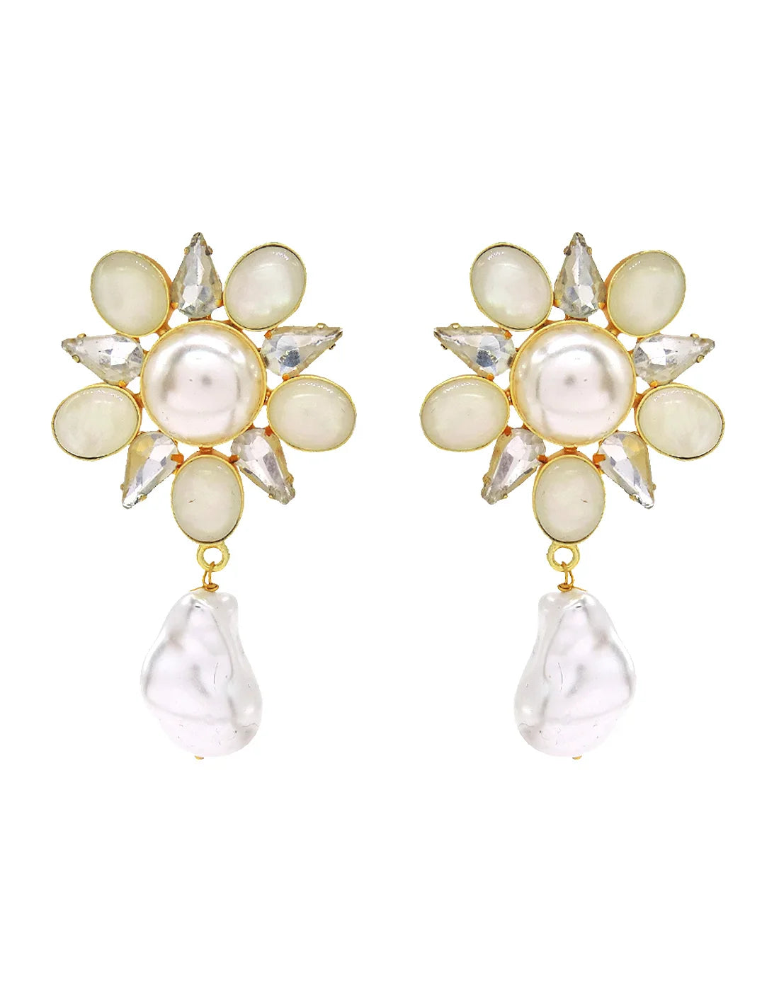 Pearl & Crystal Drop Earrings