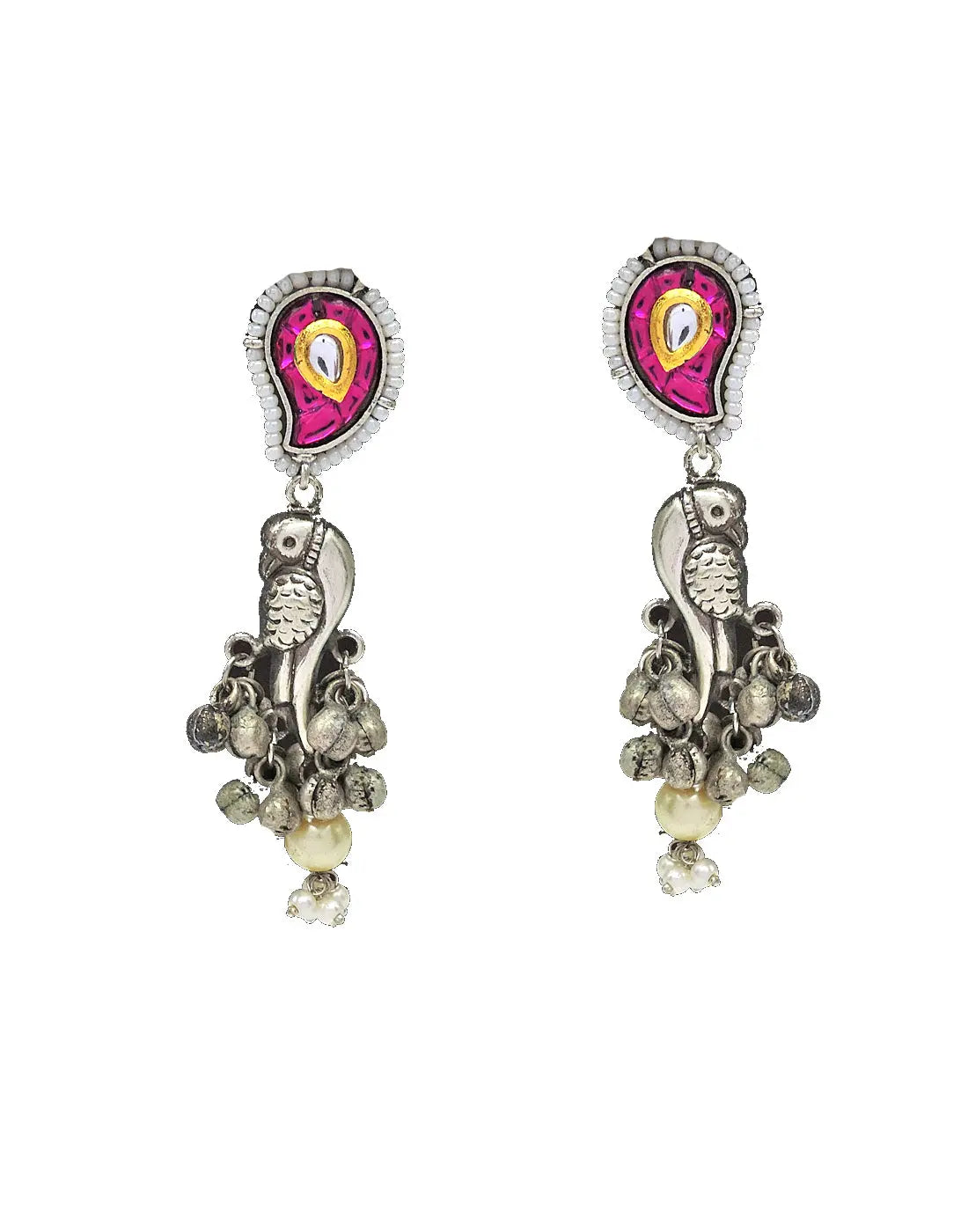 Antique Crystal Earrings | Pink & Green