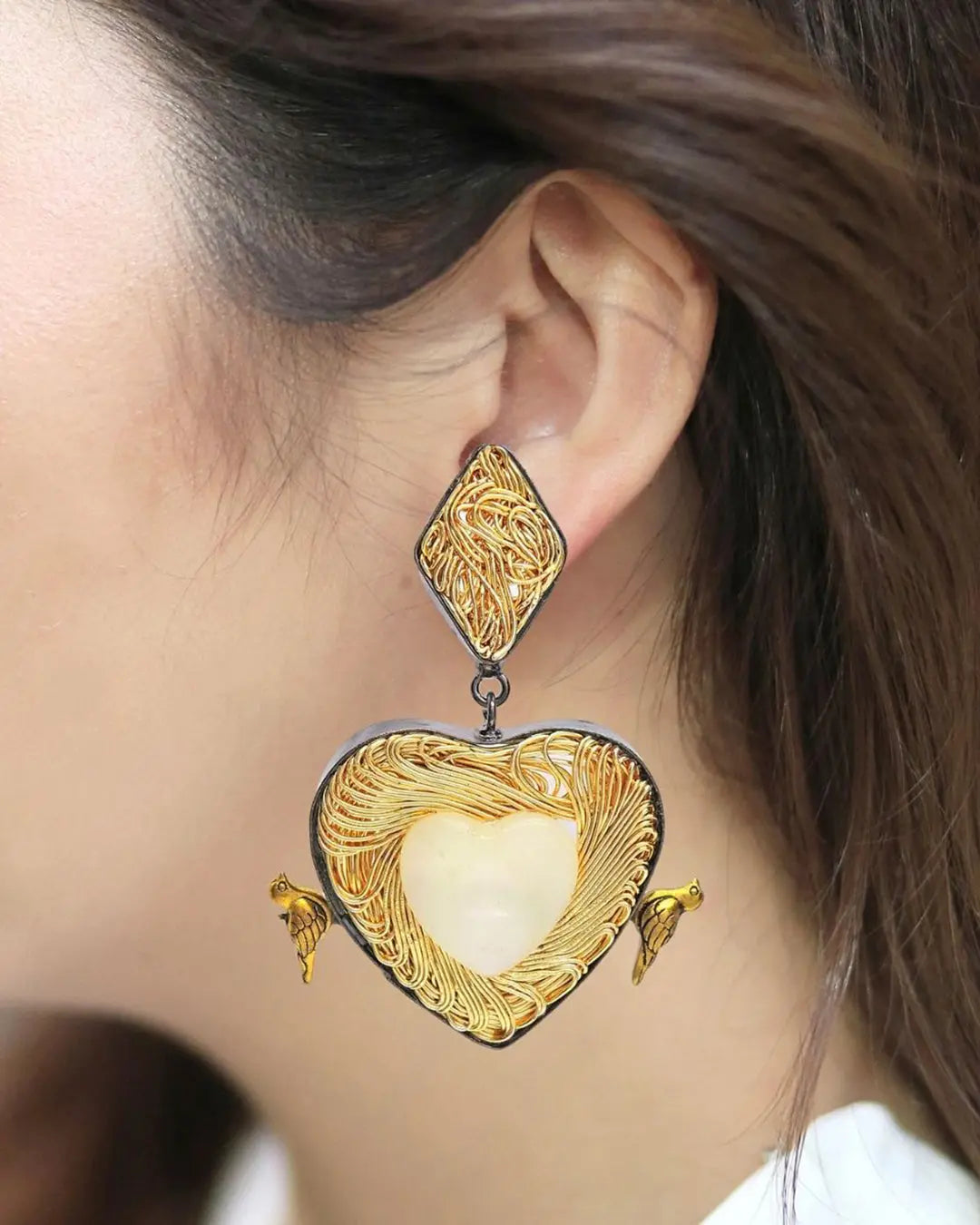 Bird & Heart Danglers