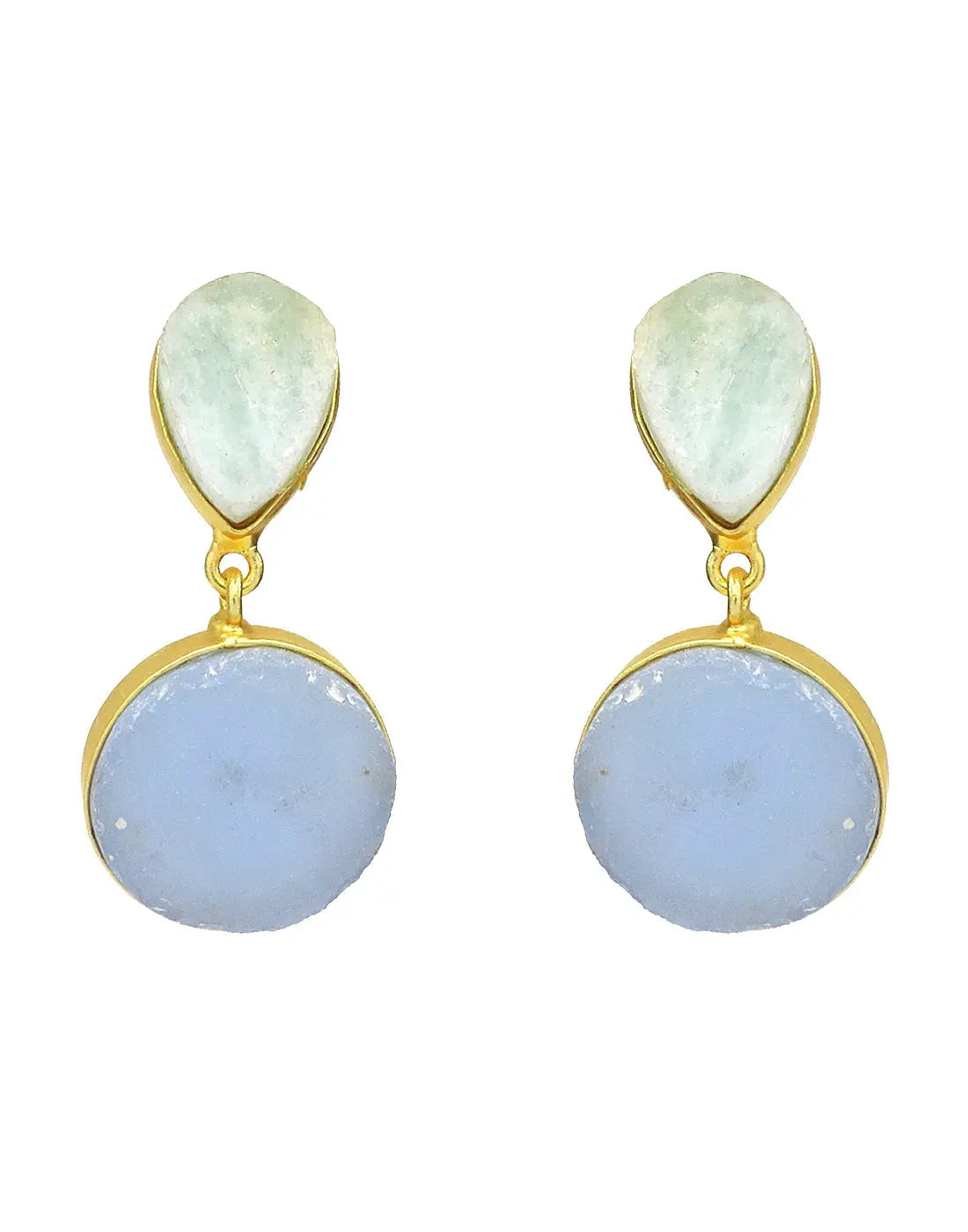 Blue Onyx & Amazonite Earrings