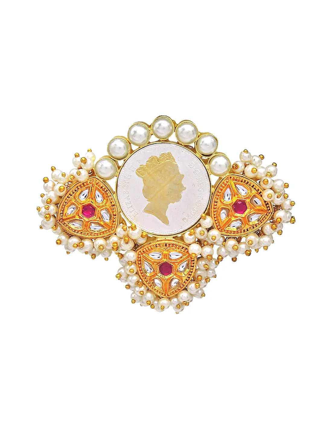 Coin Kundan Ring