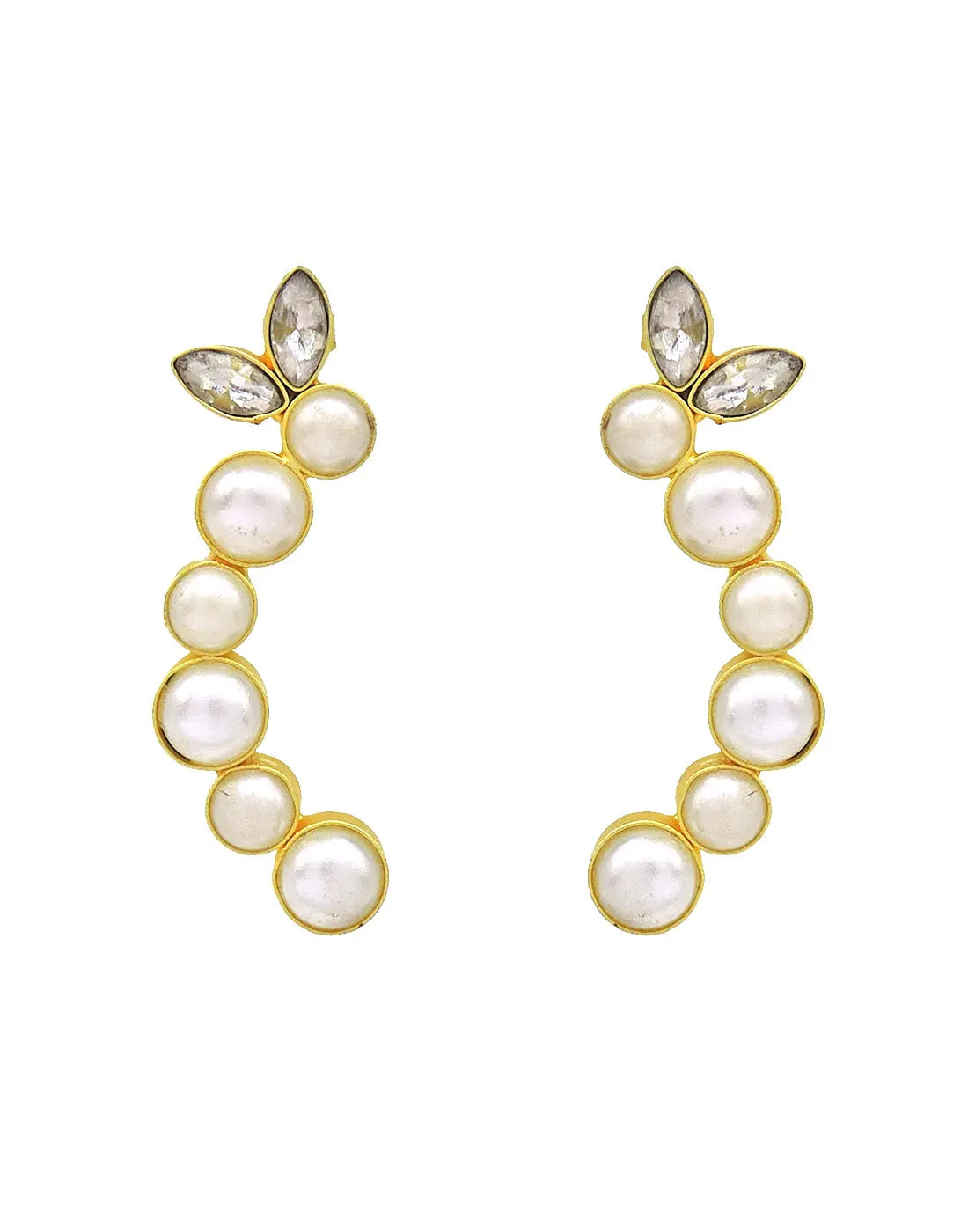 Curved Pearl Earrings