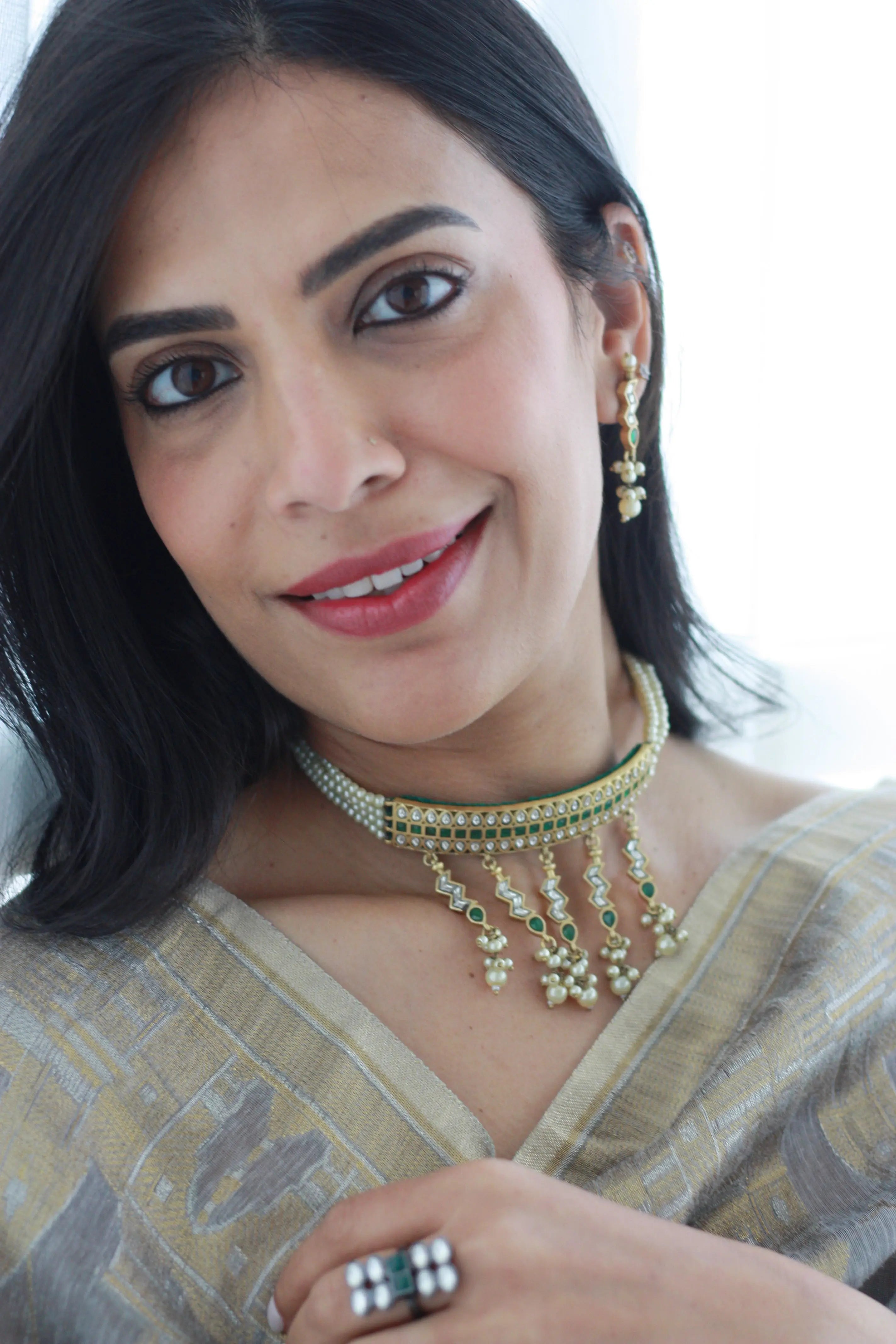 Kundan Sunburst Cocktail Ring