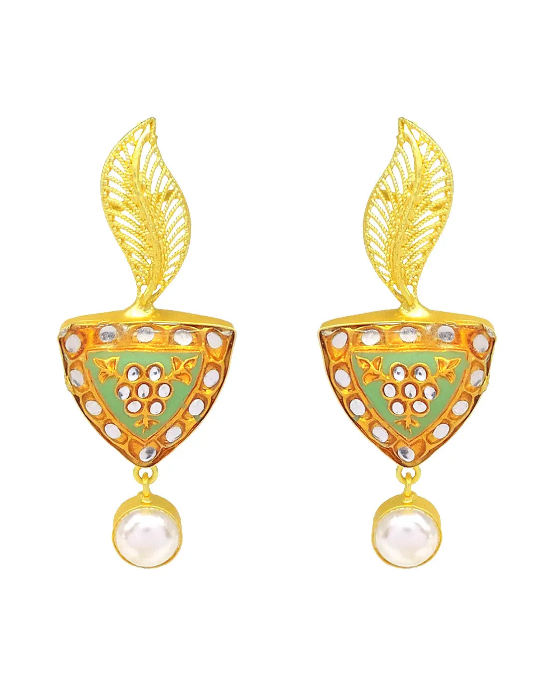 Kundan Triangle Earrings