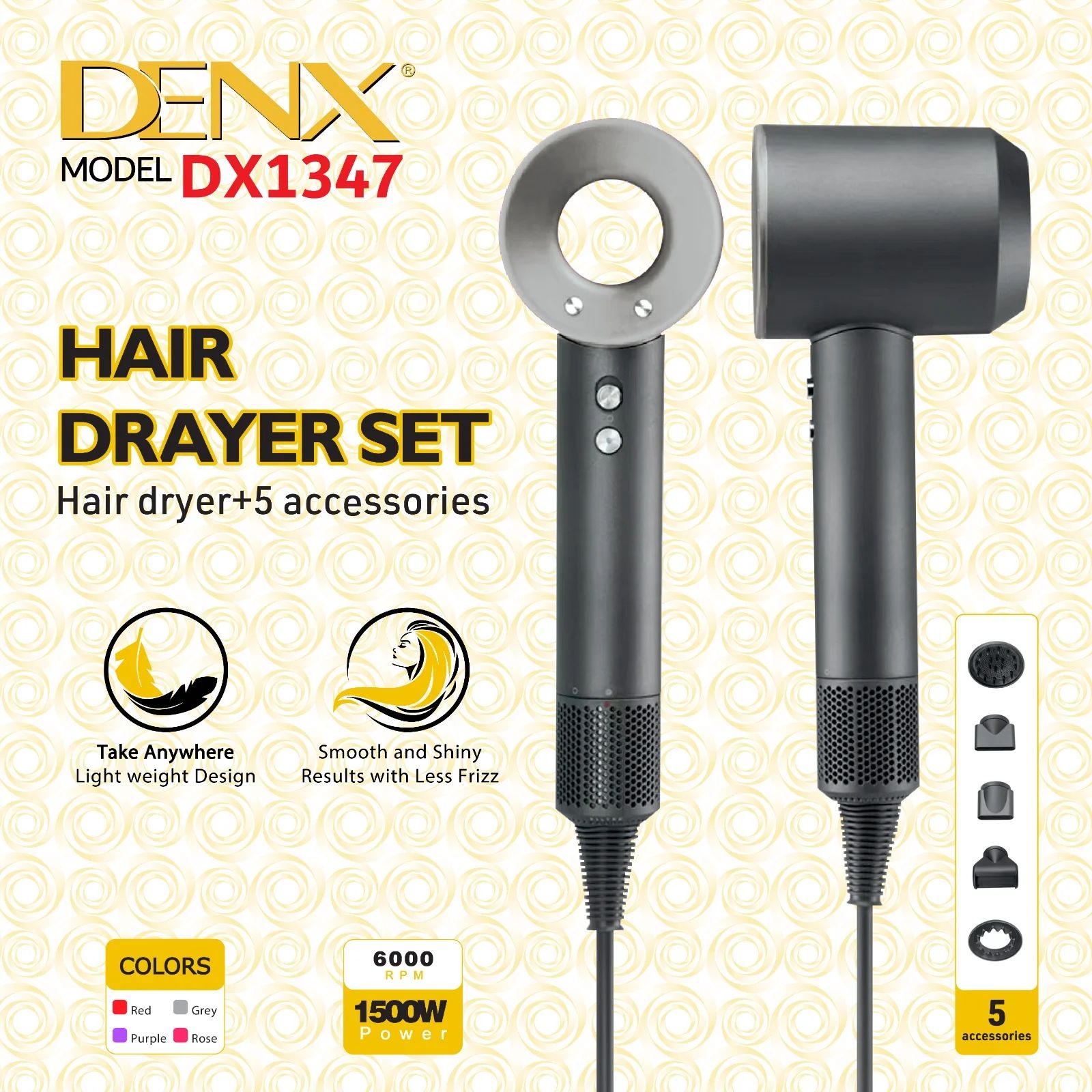 Denx DX1347 Hair Dryer Set