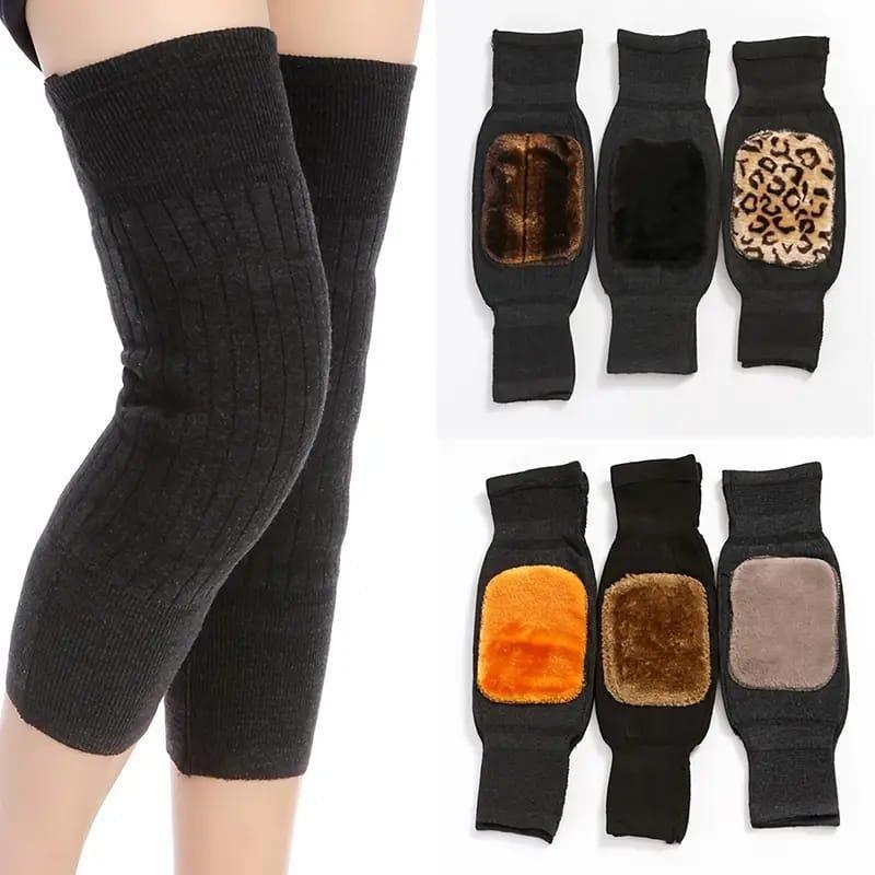 Winter Warm Fleece Knee Pads – Thermal Elastic Knee Support for Men & Women