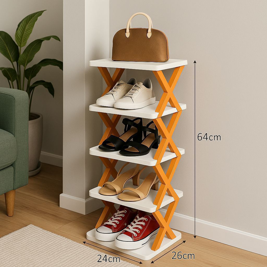 4-Tier Foldable Shoe Rack | Space-Saving Multi-Layer Storage Shelf for Shoes & Accessories